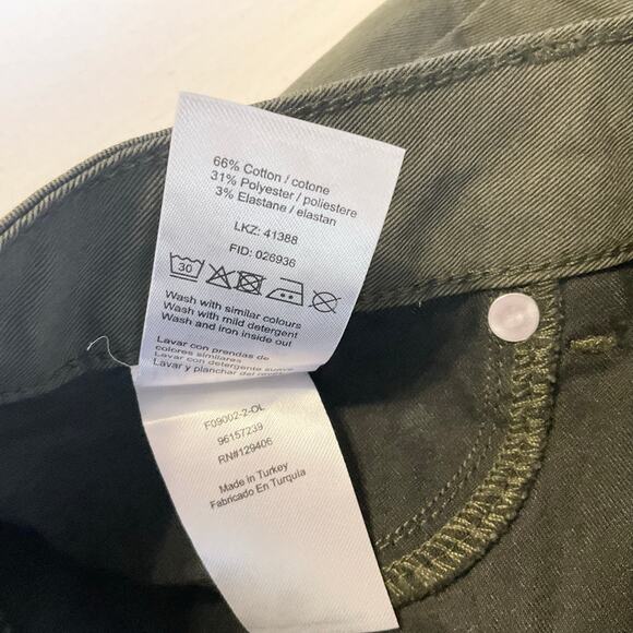 Lascana Women Skinny Khaki Pants size 2 US Olive Green Mid Rise Stretch NWT - Picture 9 of 11
